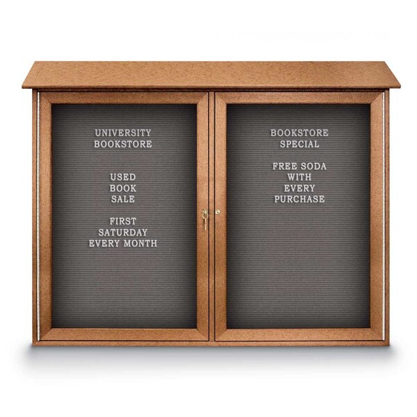 Indoor Enclosed Combo Board, 48"x36", Satin Frame/Black & Burgundy